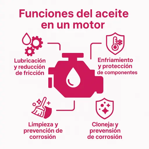 funciones del aceite en el motor del carro